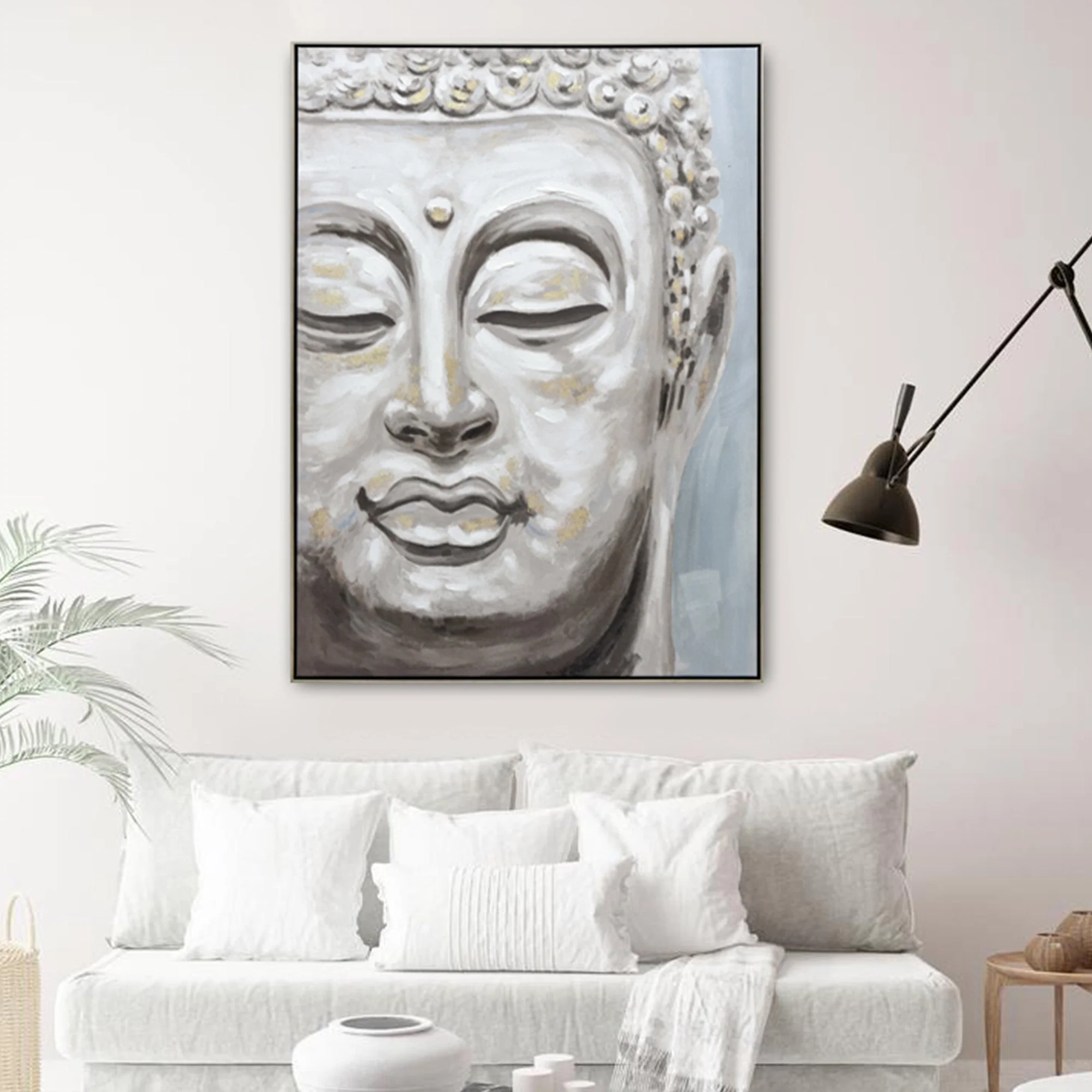 90X120cm Serene Radiance Champagne Framed Canvas Wall Art - Image 3
