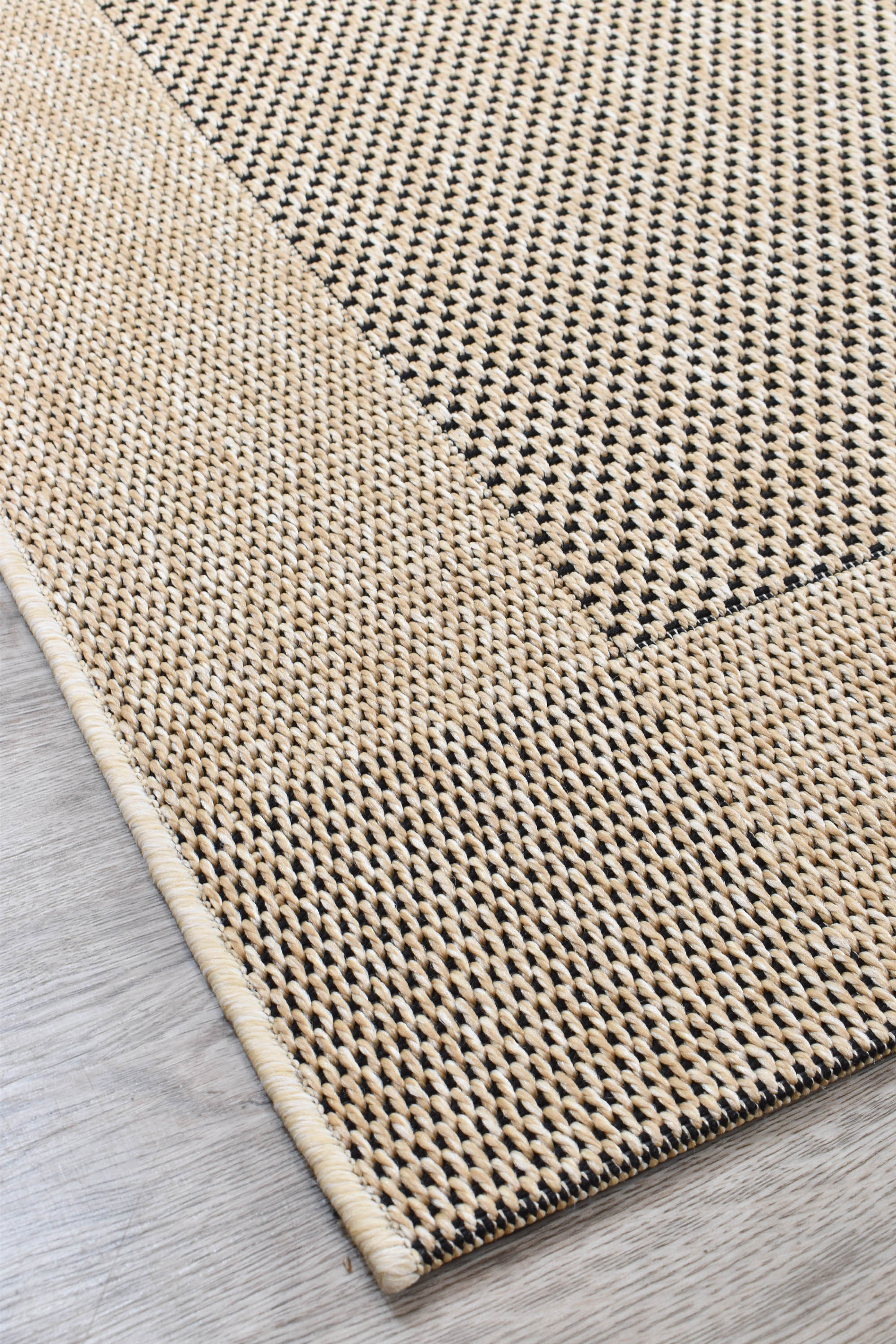 Outdoor Sisal Sand Black Rug 3900-820 - Image 3