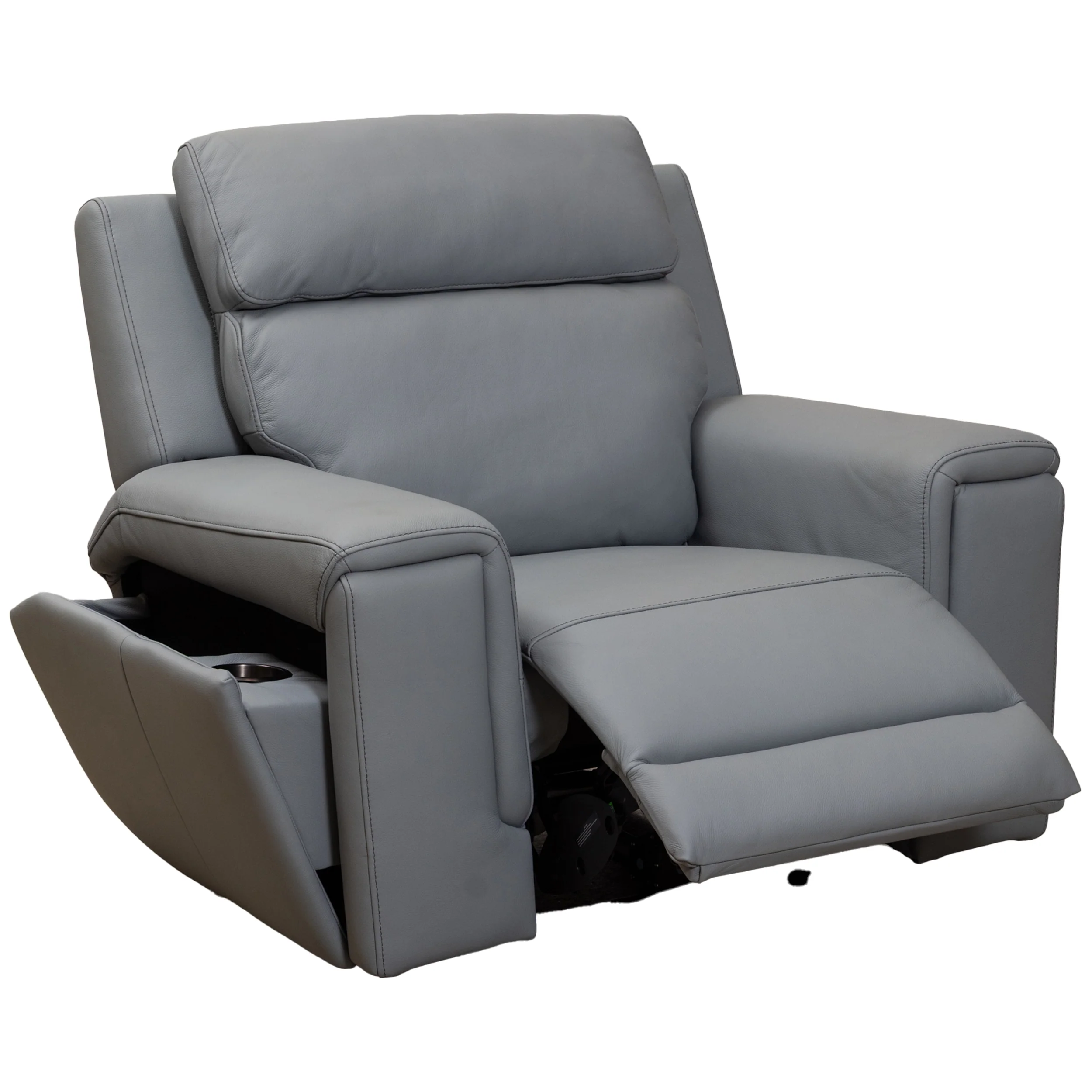 Aquila Electric Recliner Leather Lounge Suite - Image 13
