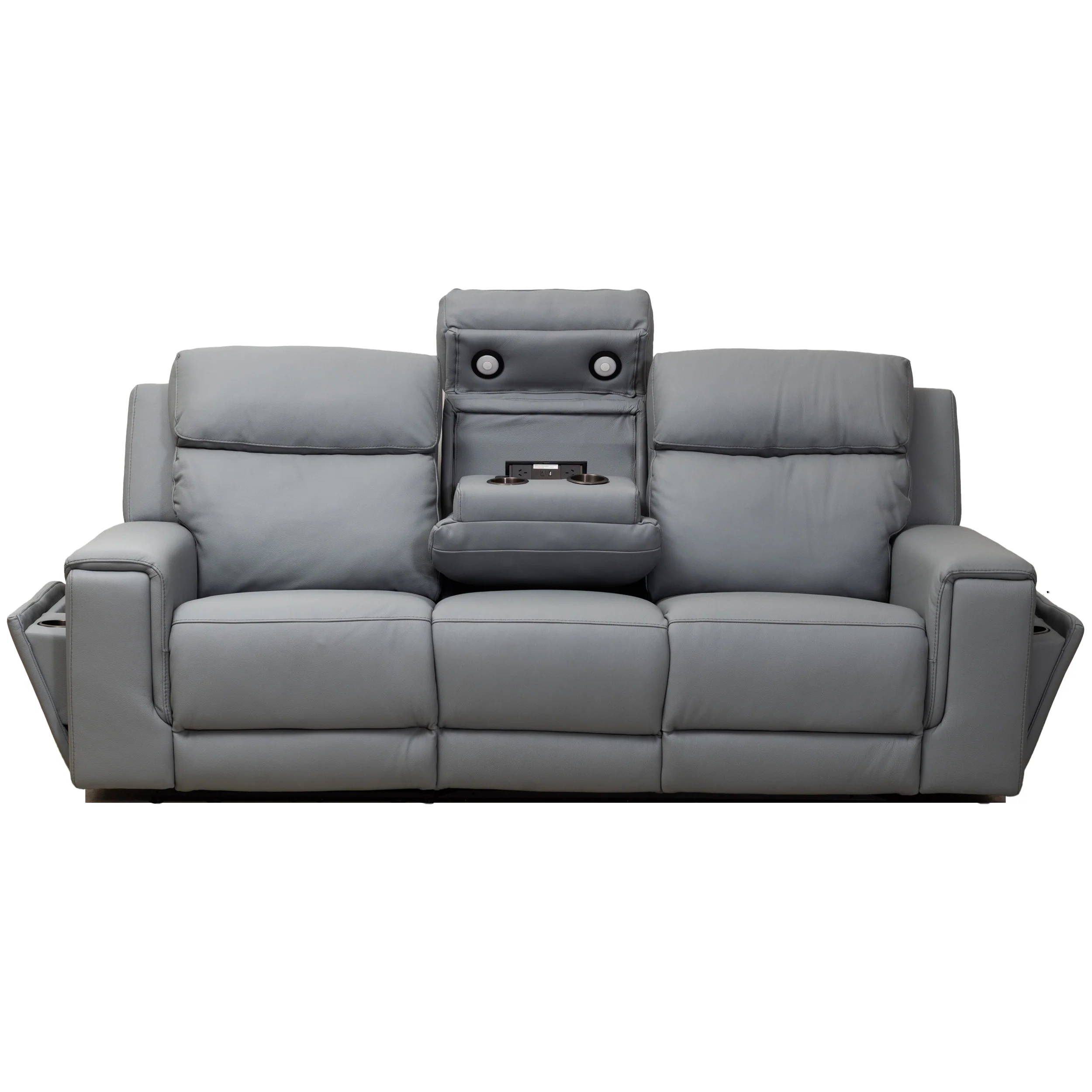 Aquila Electric Recliner Leather Lounge Suite - Image 16