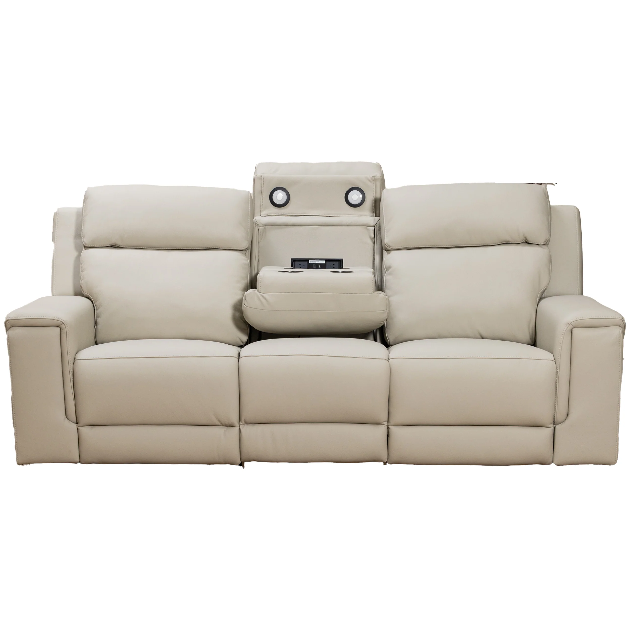 Aquila Electric Recliner Leather Lounge Suite - Image 18