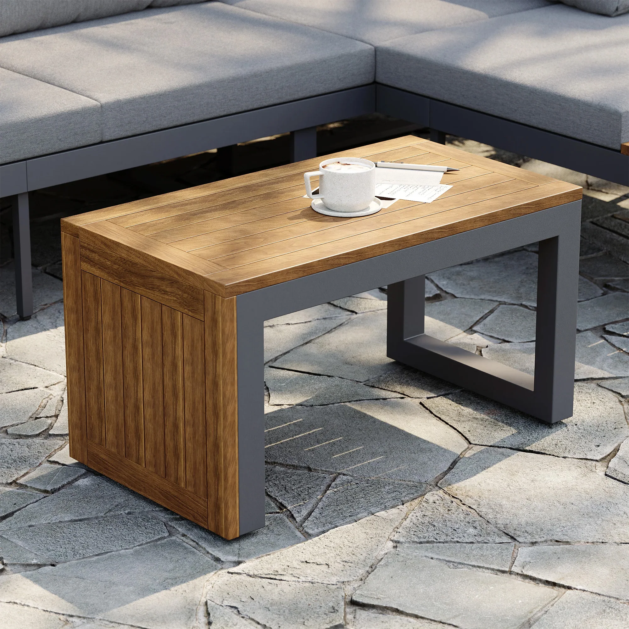Belize 4 Seater Outdoor Lounge Setting with Coffee Table - Image 10