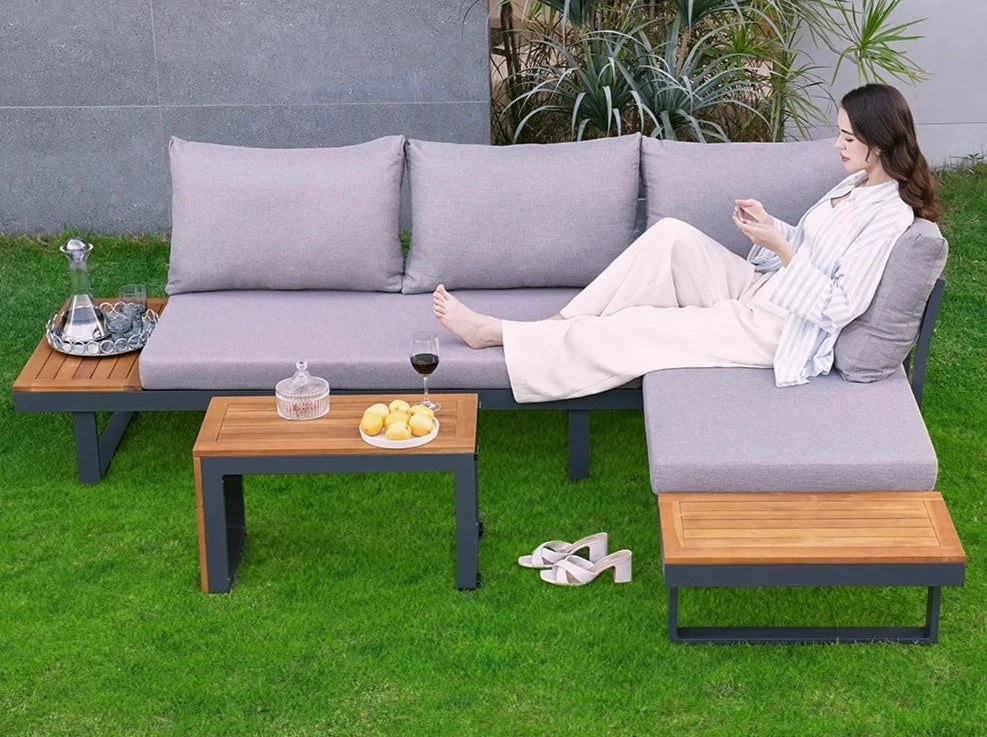 Belize 4 Seater Outdoor Lounge Setting with Coffee Table - Image 14