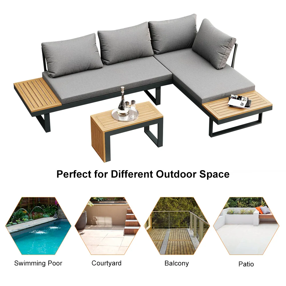 Belize 4 Seater Outdoor Lounge Setting with Coffee Table - Image 21