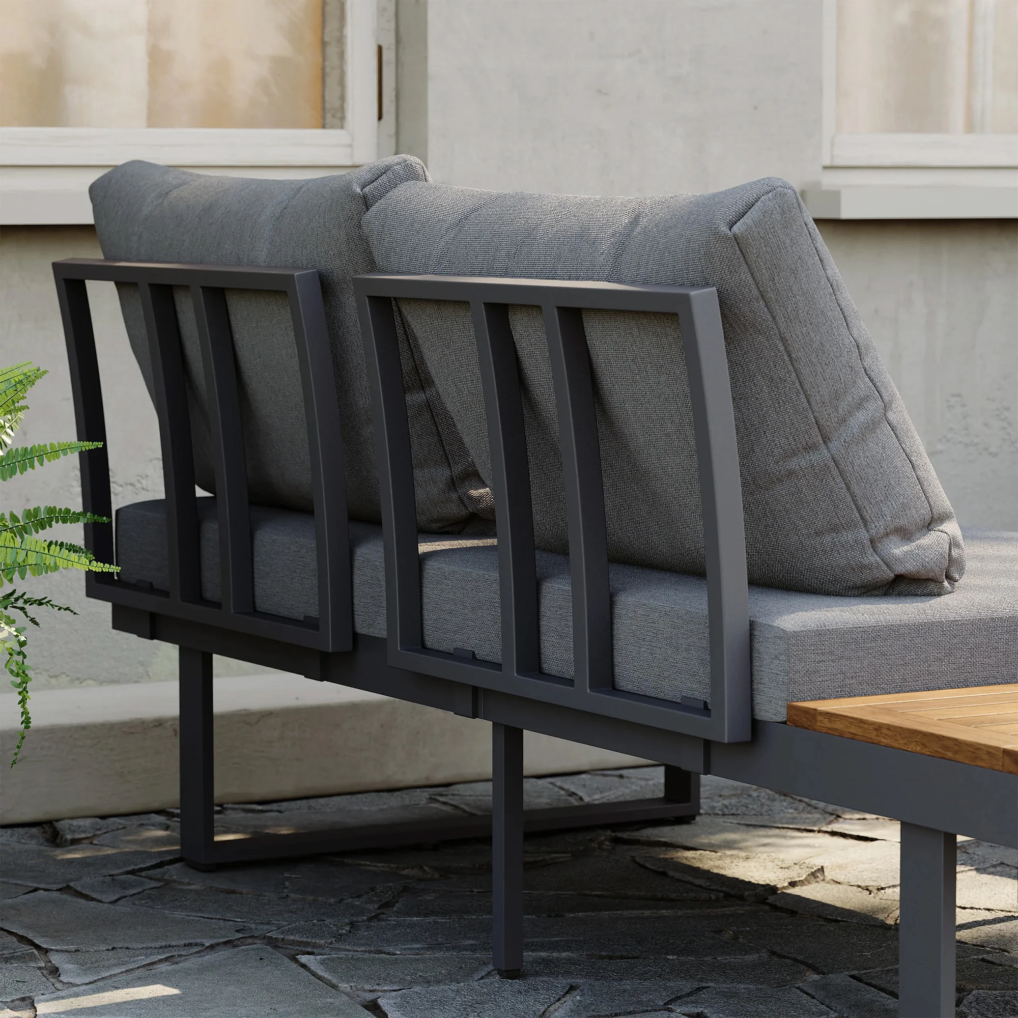 Belize 4 Seater Outdoor Lounge Setting with Coffee Table - Image 8