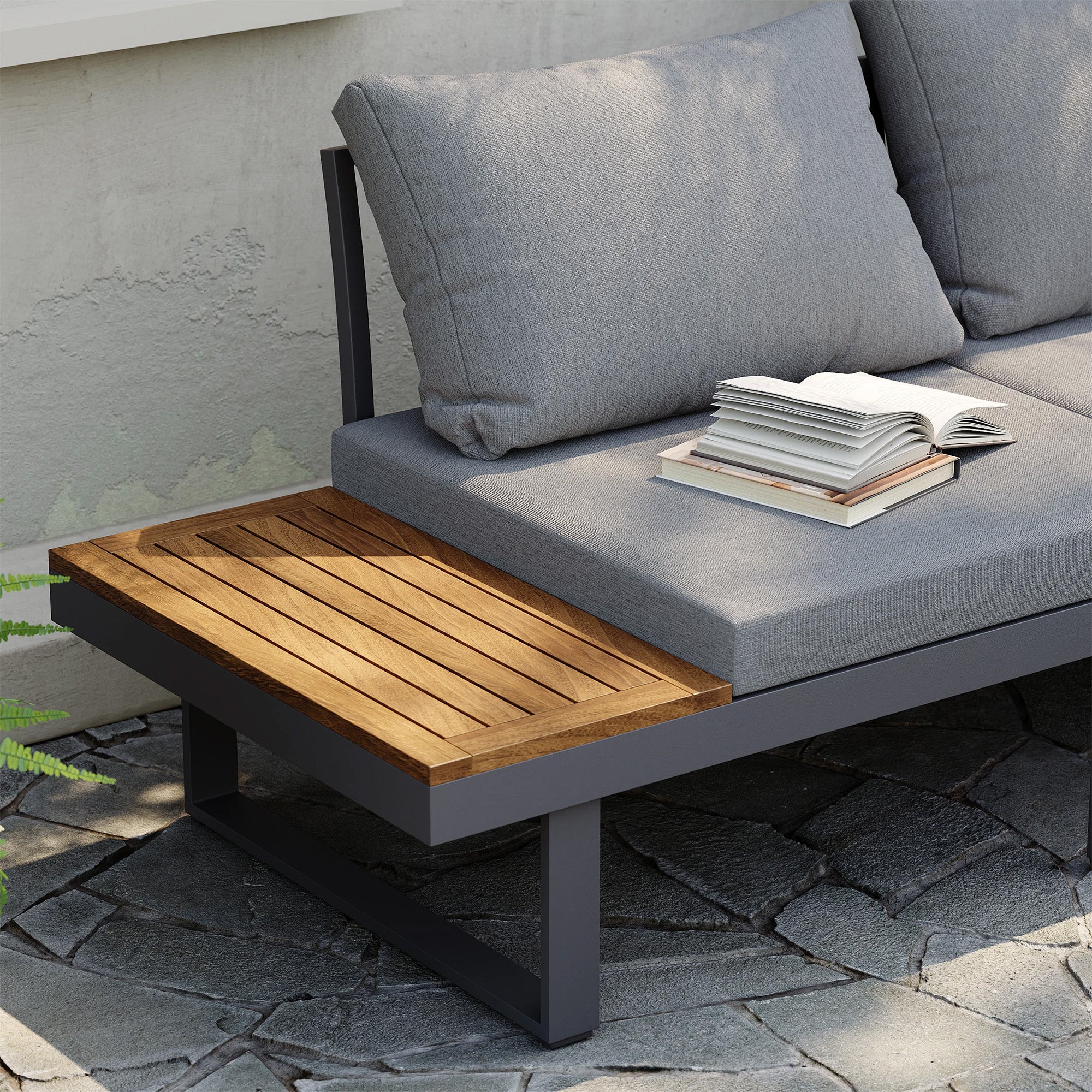 Belize 4 Seater Outdoor Lounge Setting with Coffee Table - Image 9