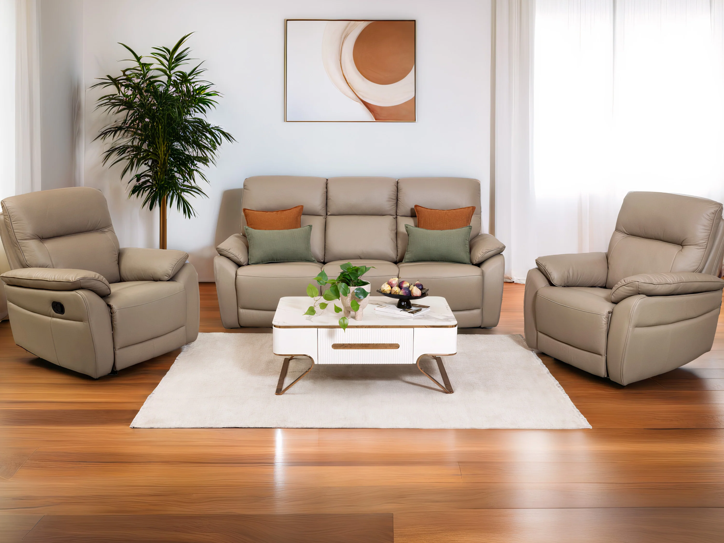 Benson Leather Recliner Lounge - Image 3