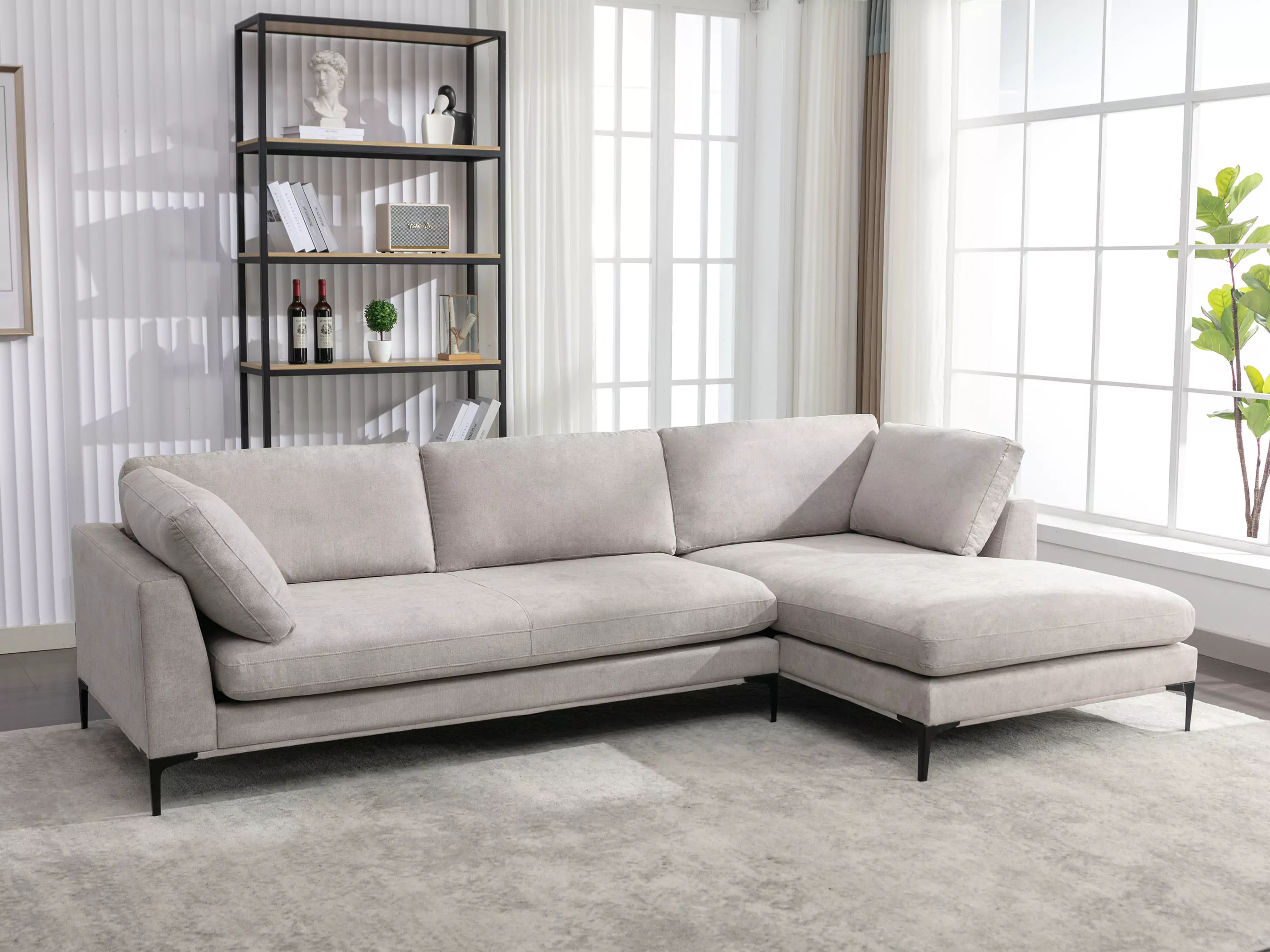 Bonnie 3 Seater Fabric Chaise - Image 6