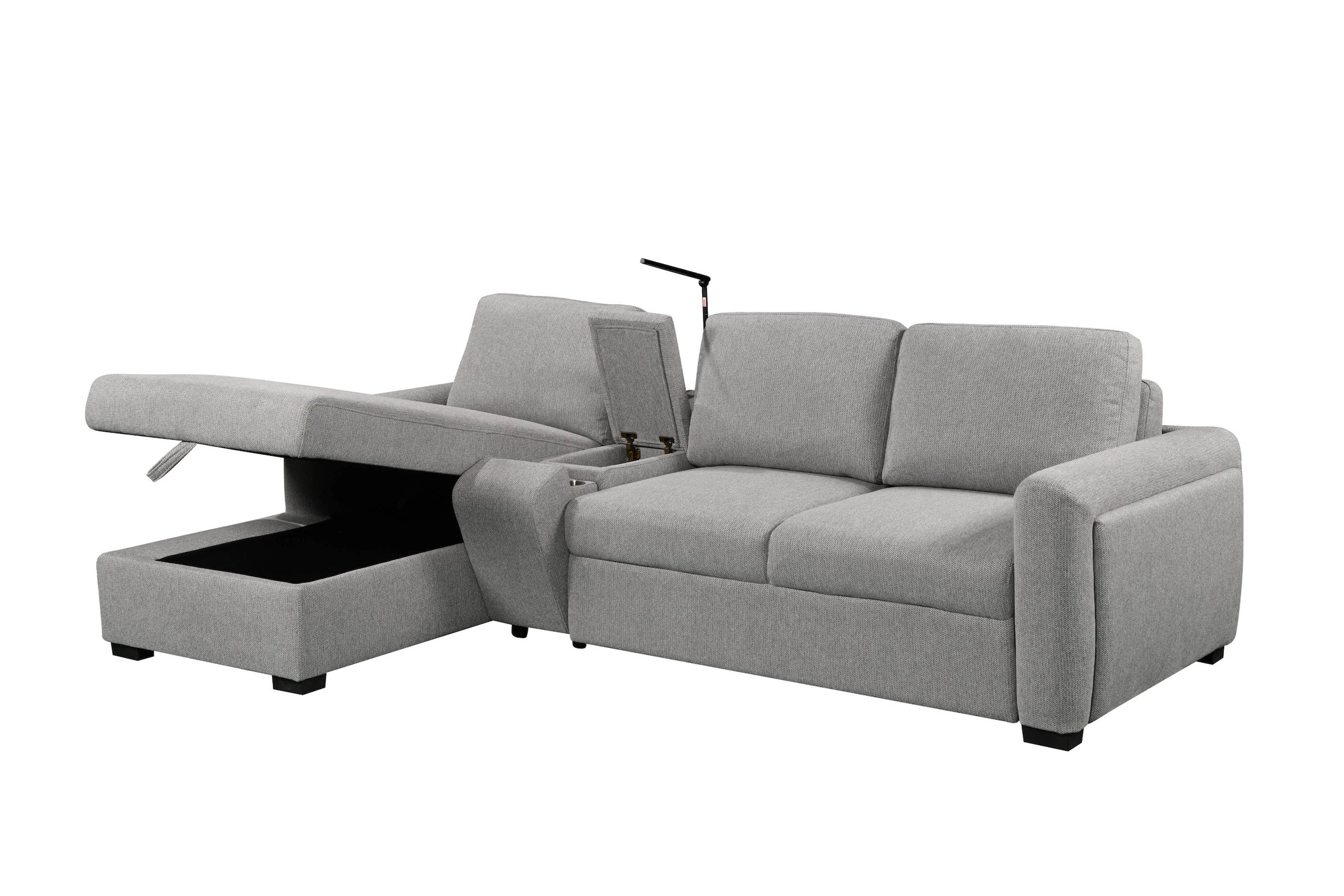 Drew 3 Seater Pull Out Sofabed with Storage Chaise - Image 5