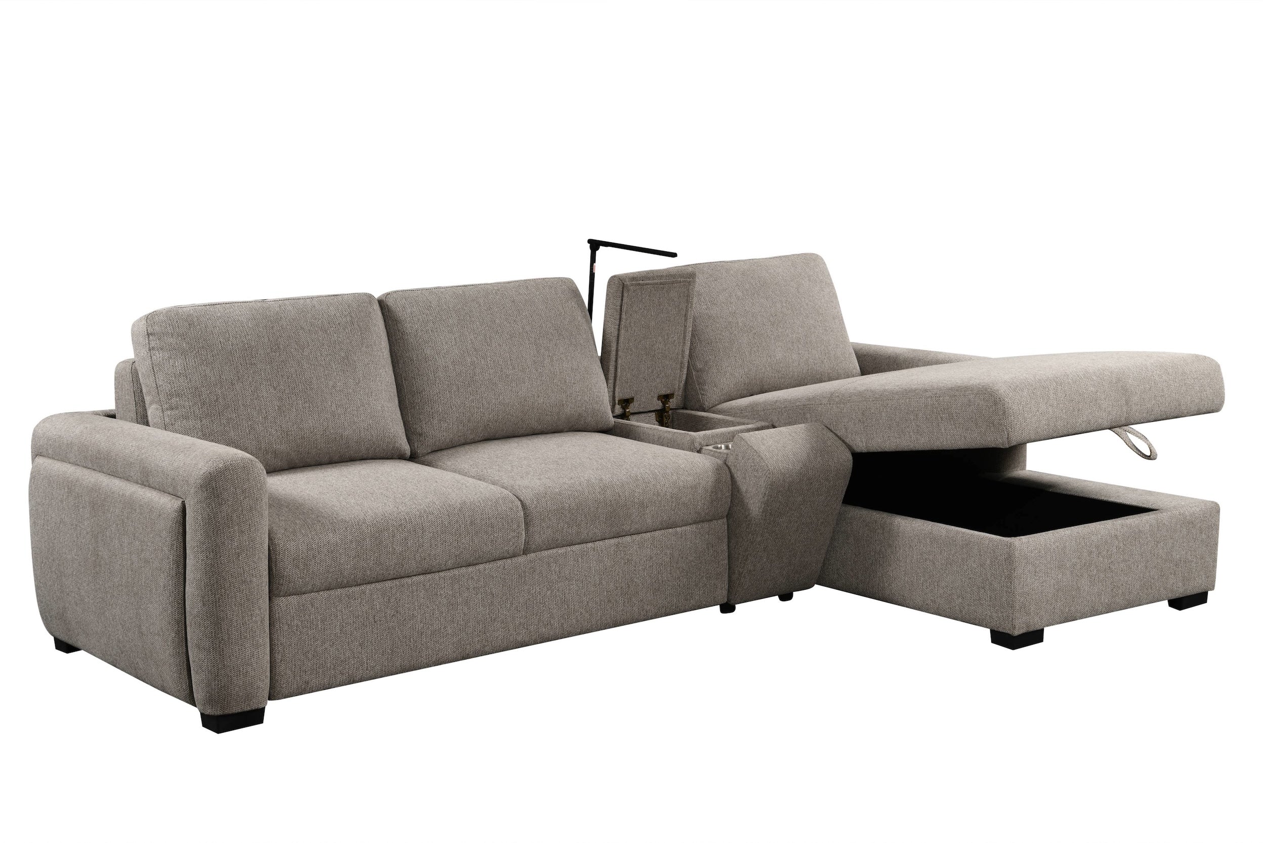 Drew 3 Seater Pull Out Sofabed with Storage Chaise - Image 6