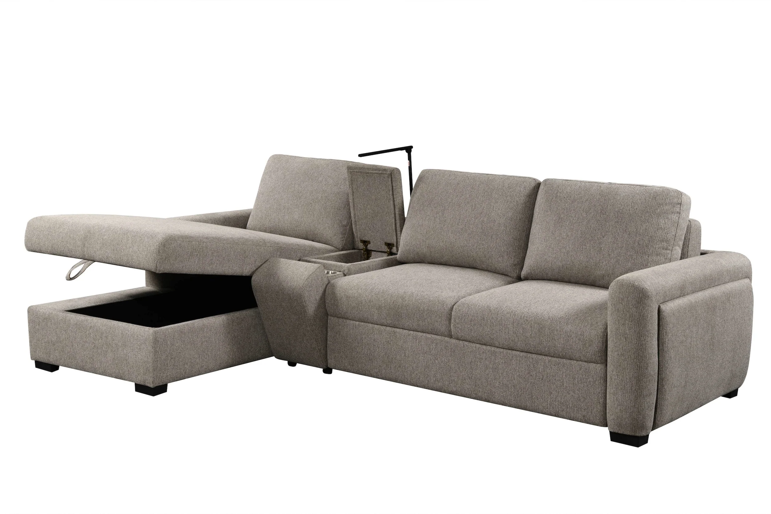 Drew 3 Seater Pull Out Sofabed with Storage Chaise - Image 8