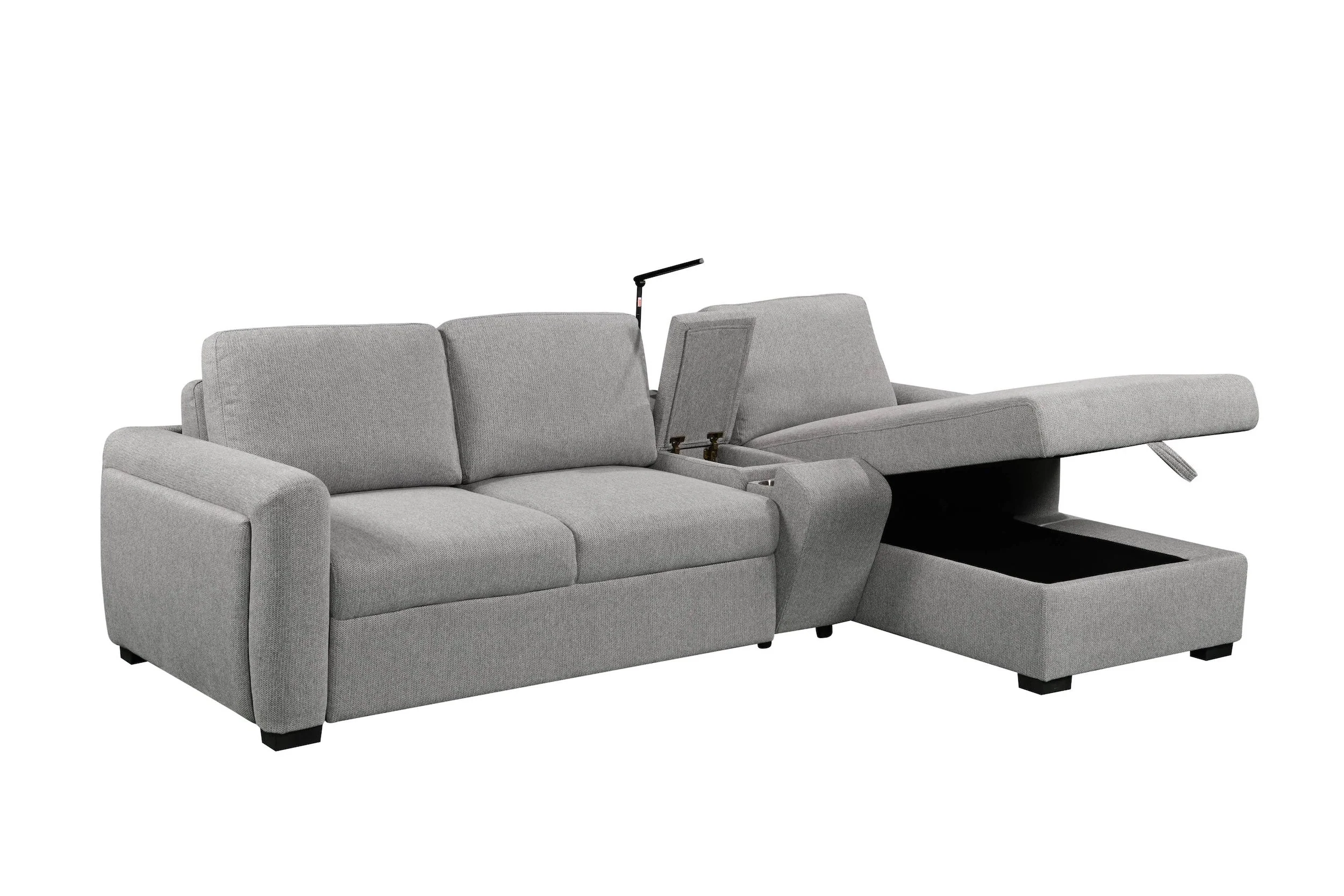 Drew 3 Seater Pull Out Sofabed with Storage Chaise - Image 9
