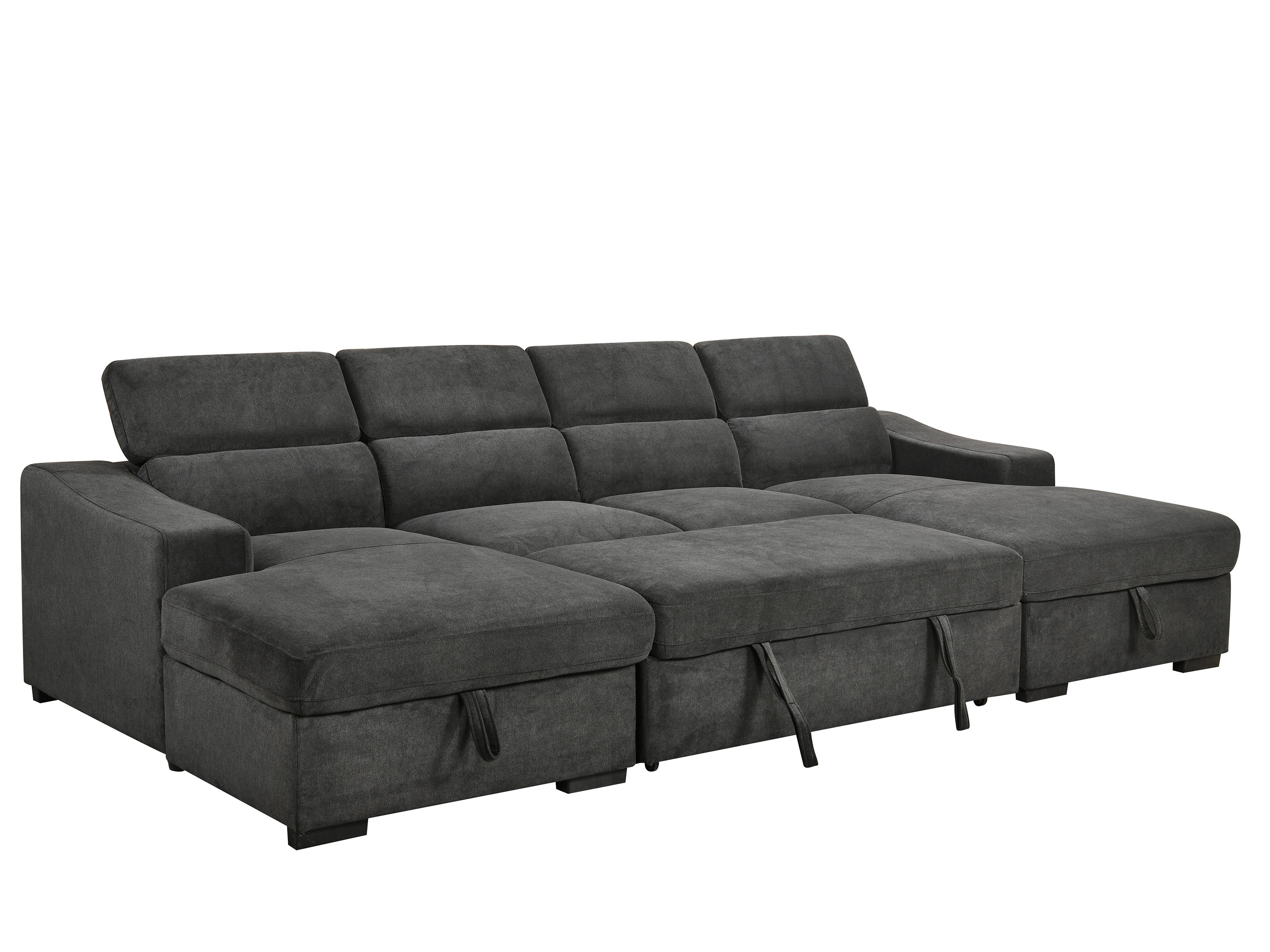 Harlan 4 Seater Fabric with LHF-RHF Sofabed - Image 9