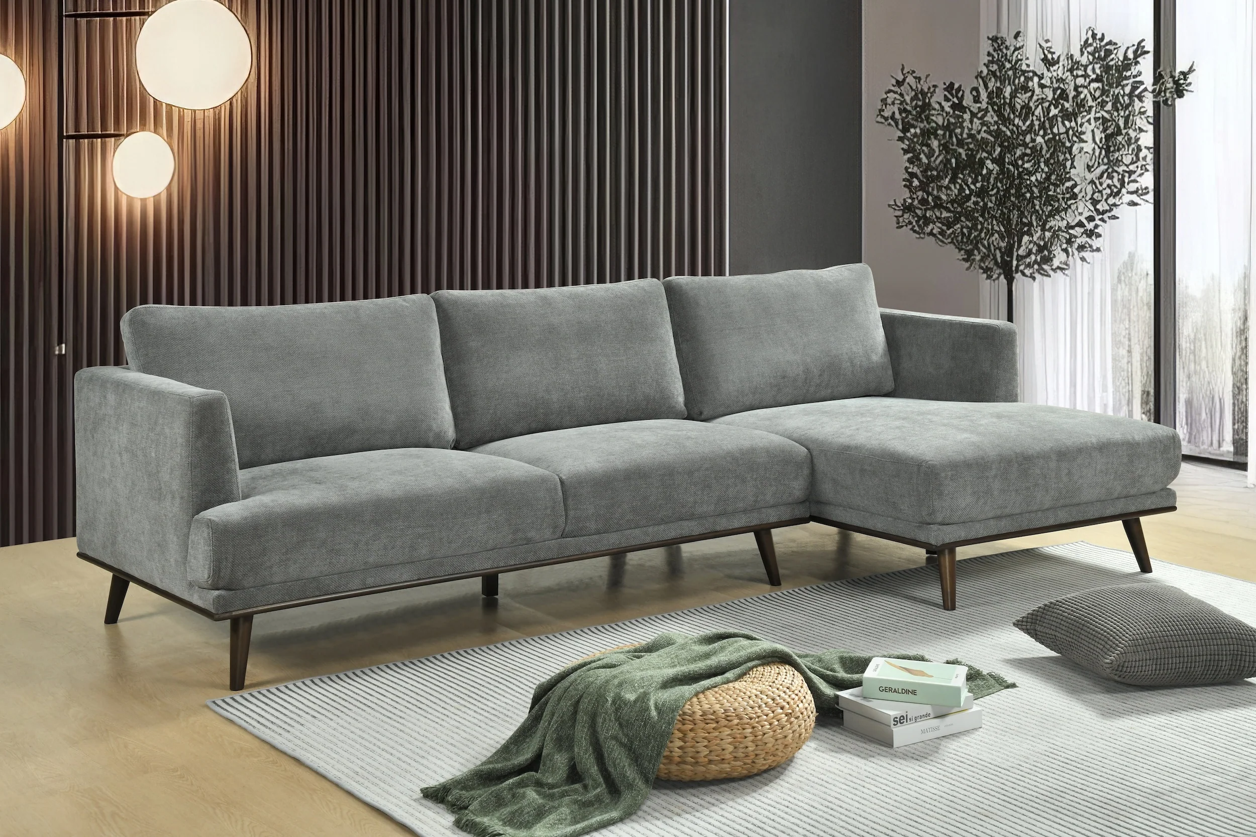 Lucinda 4 Seater Fabric Chaise - Image 2