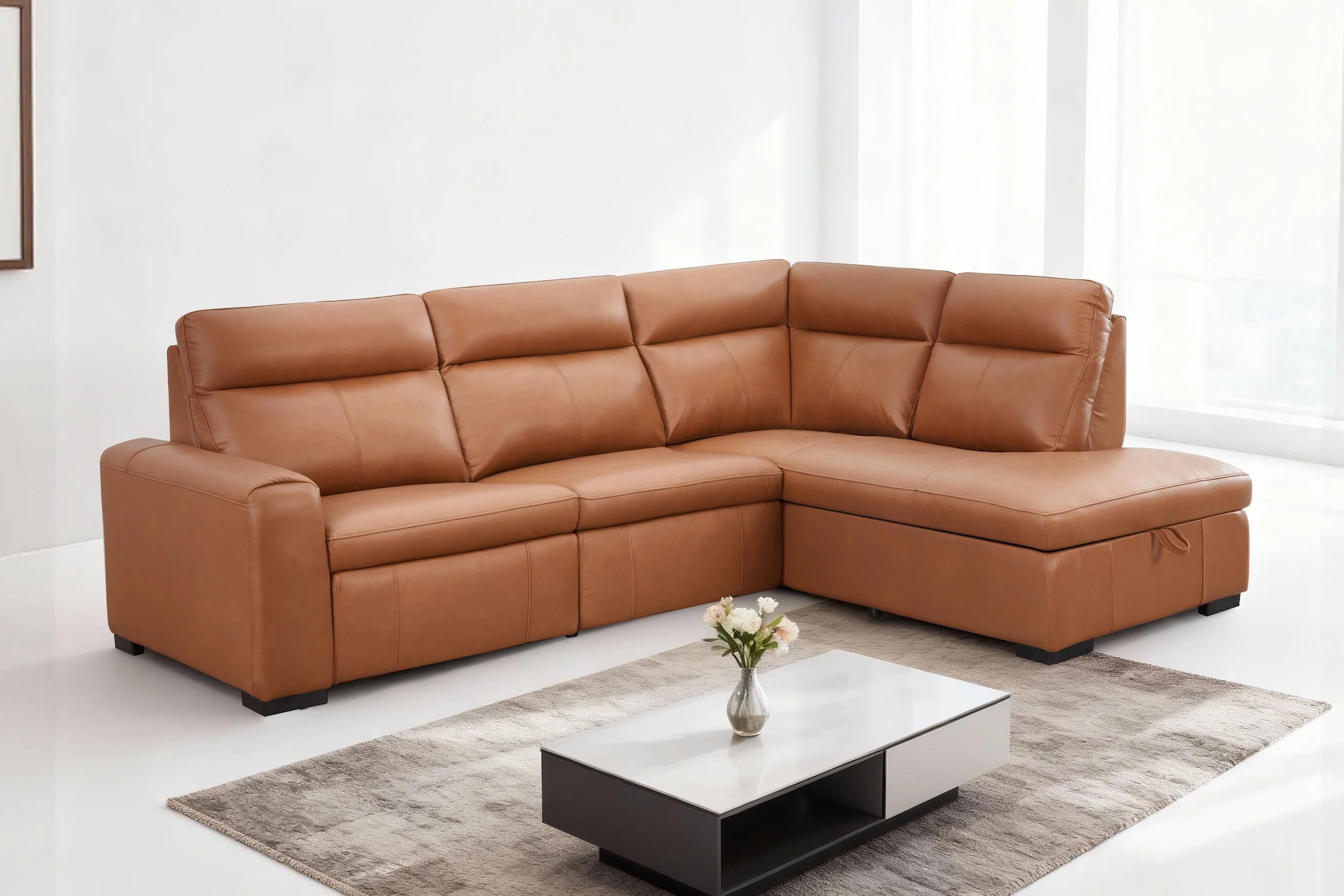 Maddy 4 Seater Leather Electric Modular - Image 4