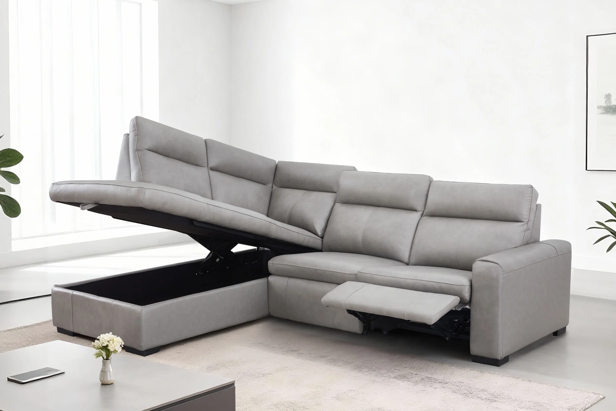Maddy 4 Seater Leather Electric Modular - Image 7