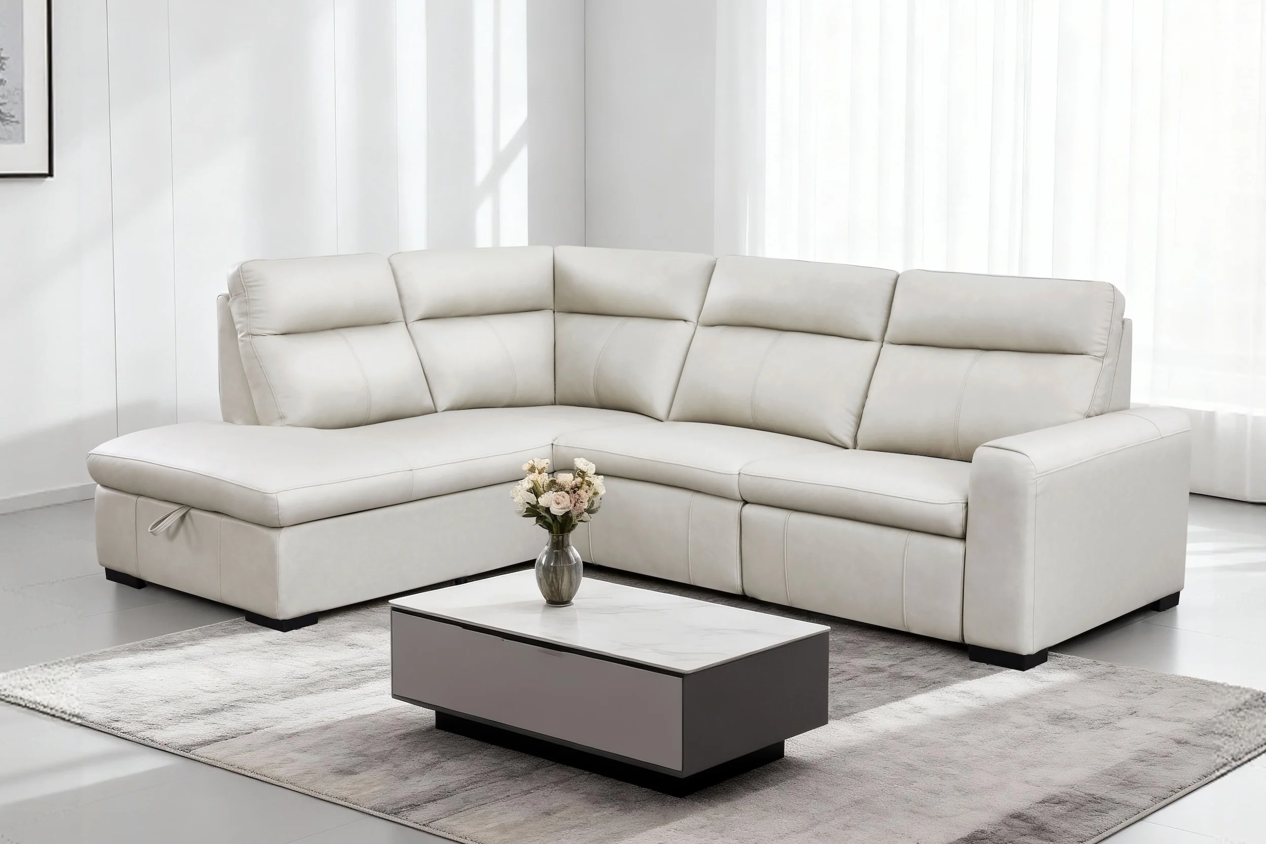 Maddy 4 Seater Leather Electric Modular - Image 9