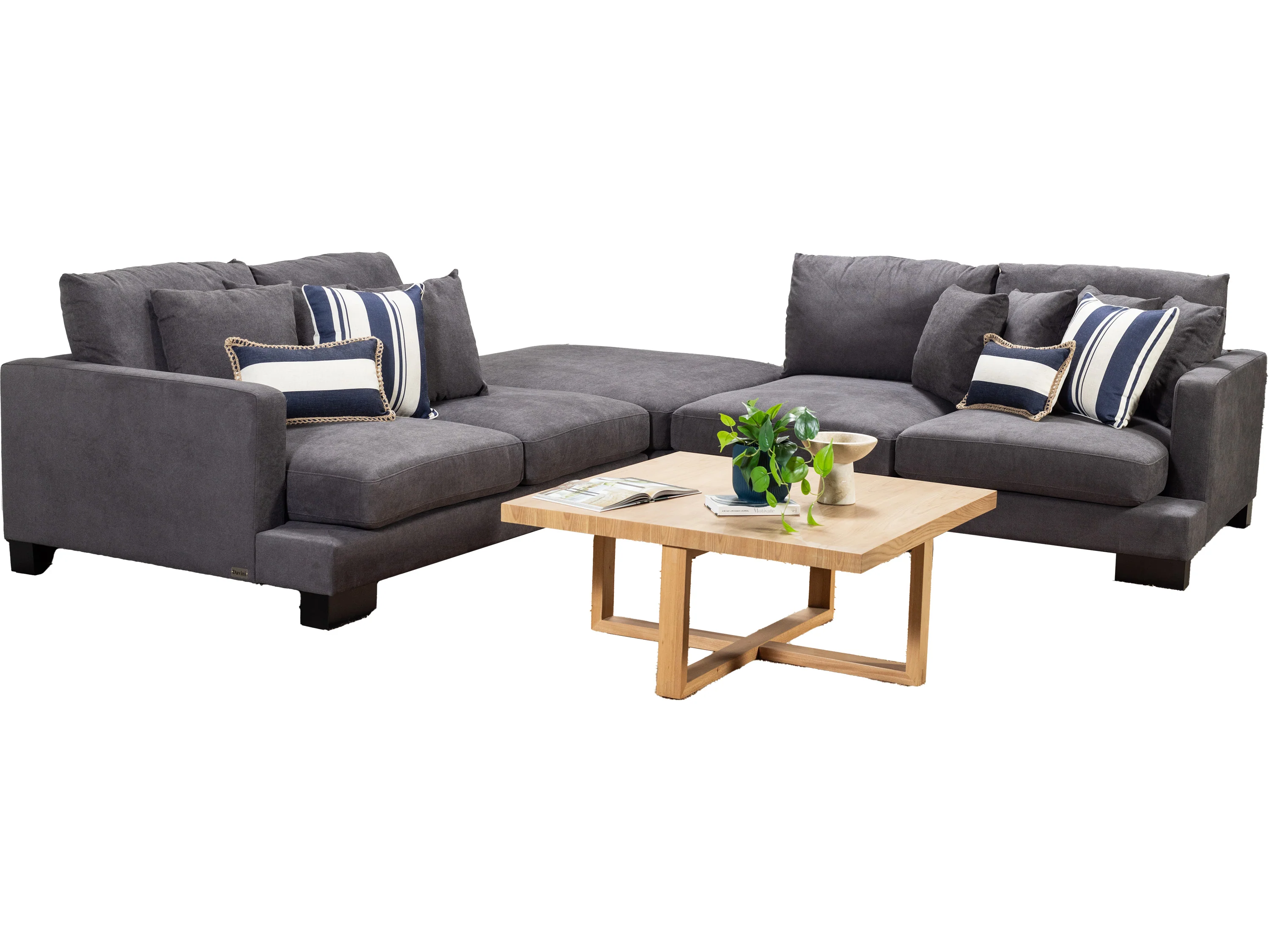 Manhattan 4 Seater Fabric Modular Plus Ottoman - Image 9