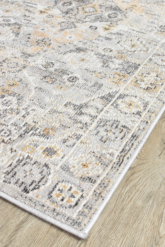 Medina Grey Mustard Runner Rug 0320C - Image 3