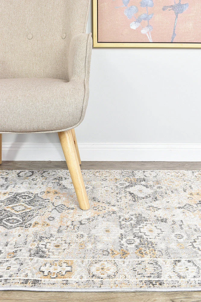Medina Grey Mustard Runner Rug 0320C - Image 7