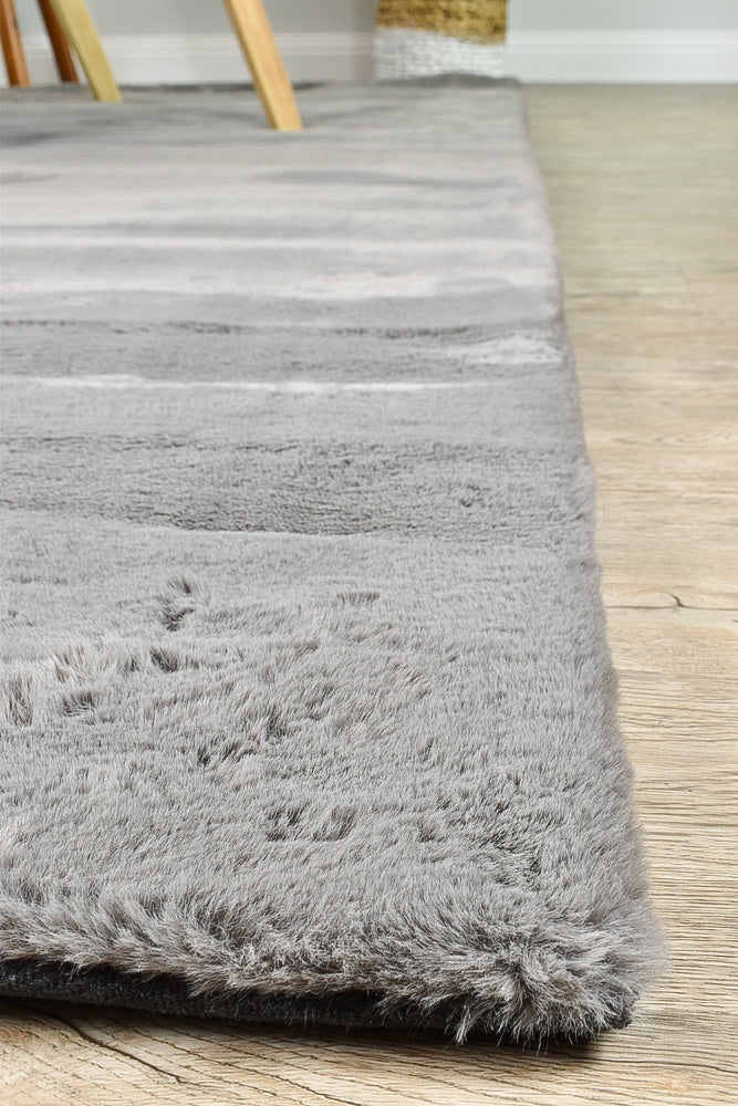 Super Soft Shaggy Grey Rug - Image 5