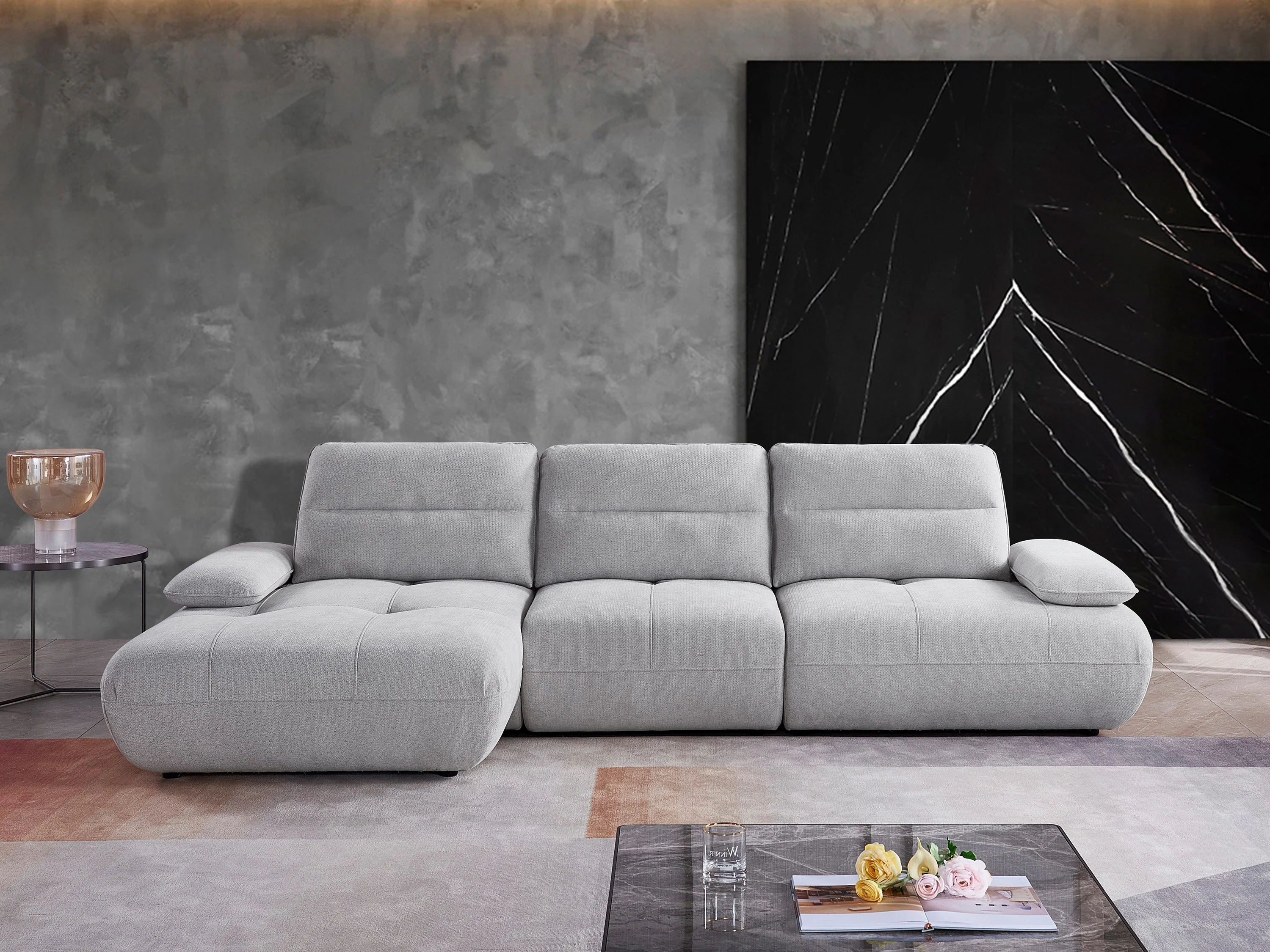 Pokhara 3 Seater Fabric Chaise Modular - Image 5