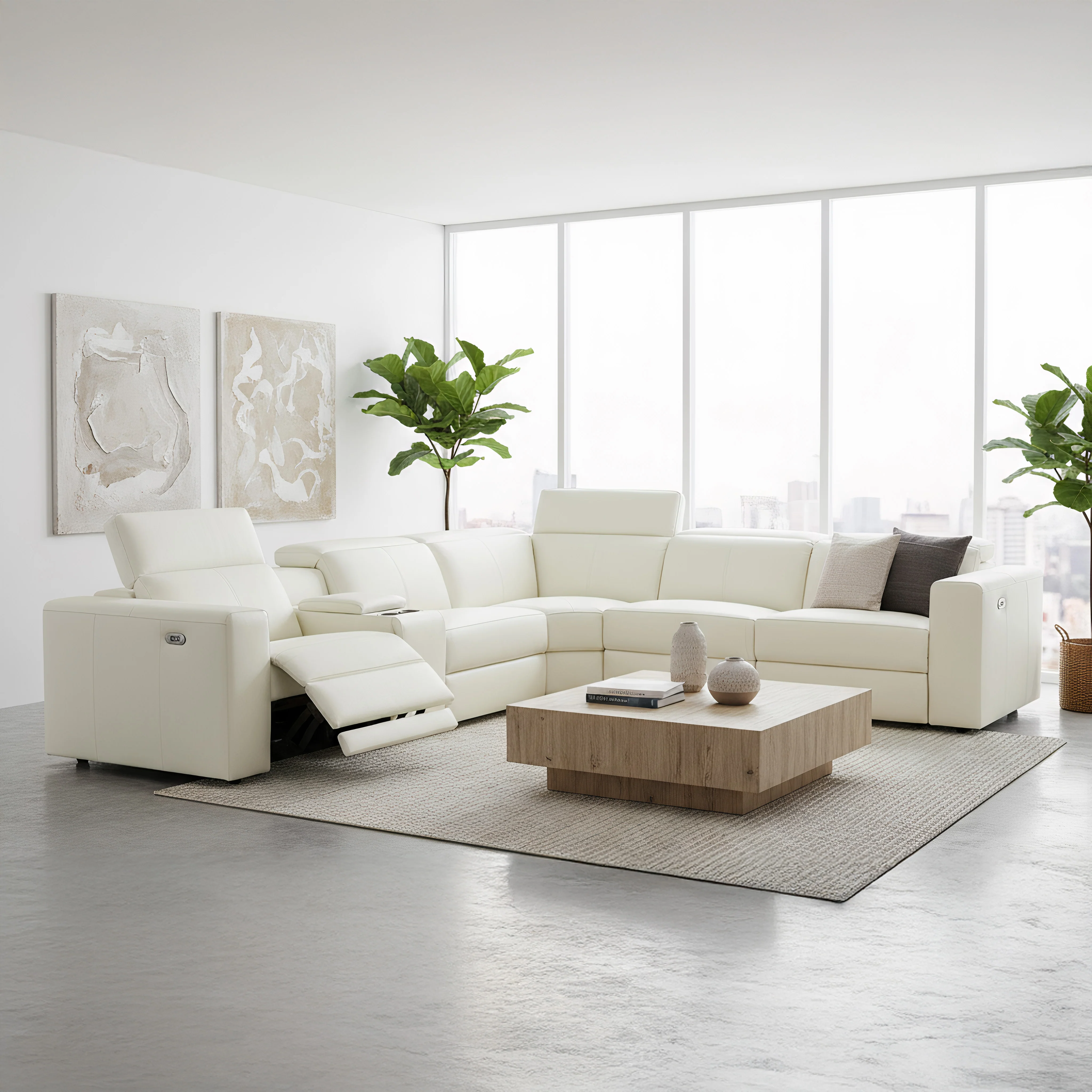 Precious 5 Seater Leather Electric Corner Modular - Image 3