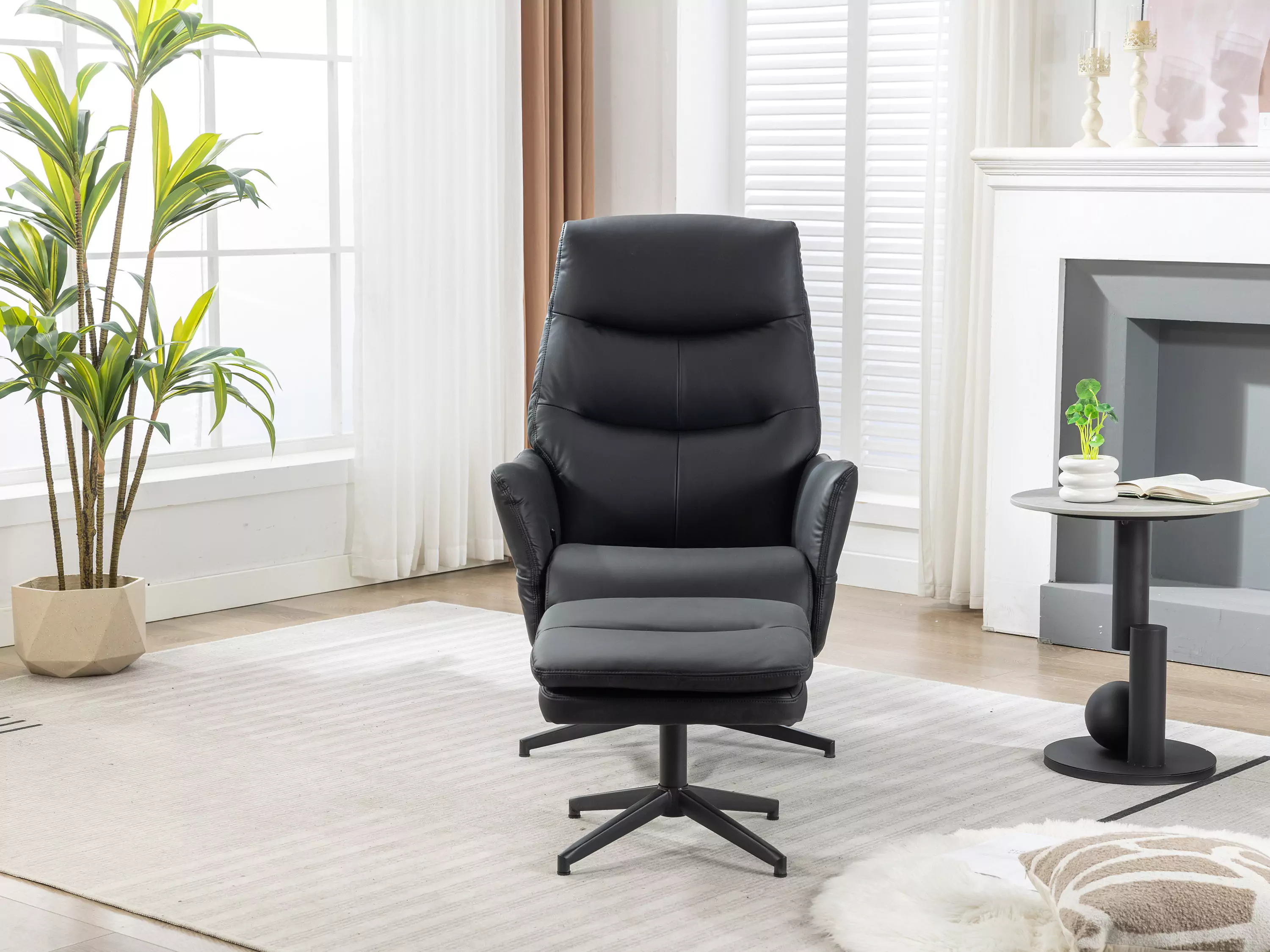 Robert Swivel Recliner Chair with Stool - Image 12
