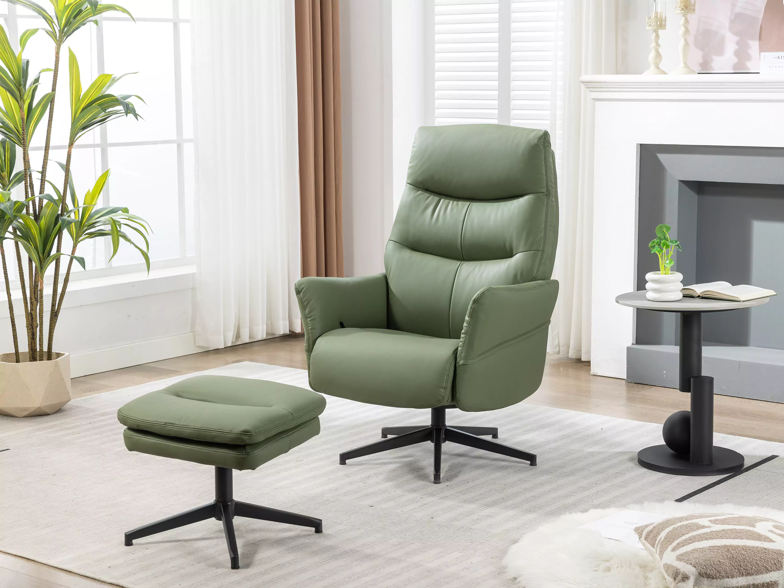 Robert Swivel Recliner Chair with Stool - Image 13