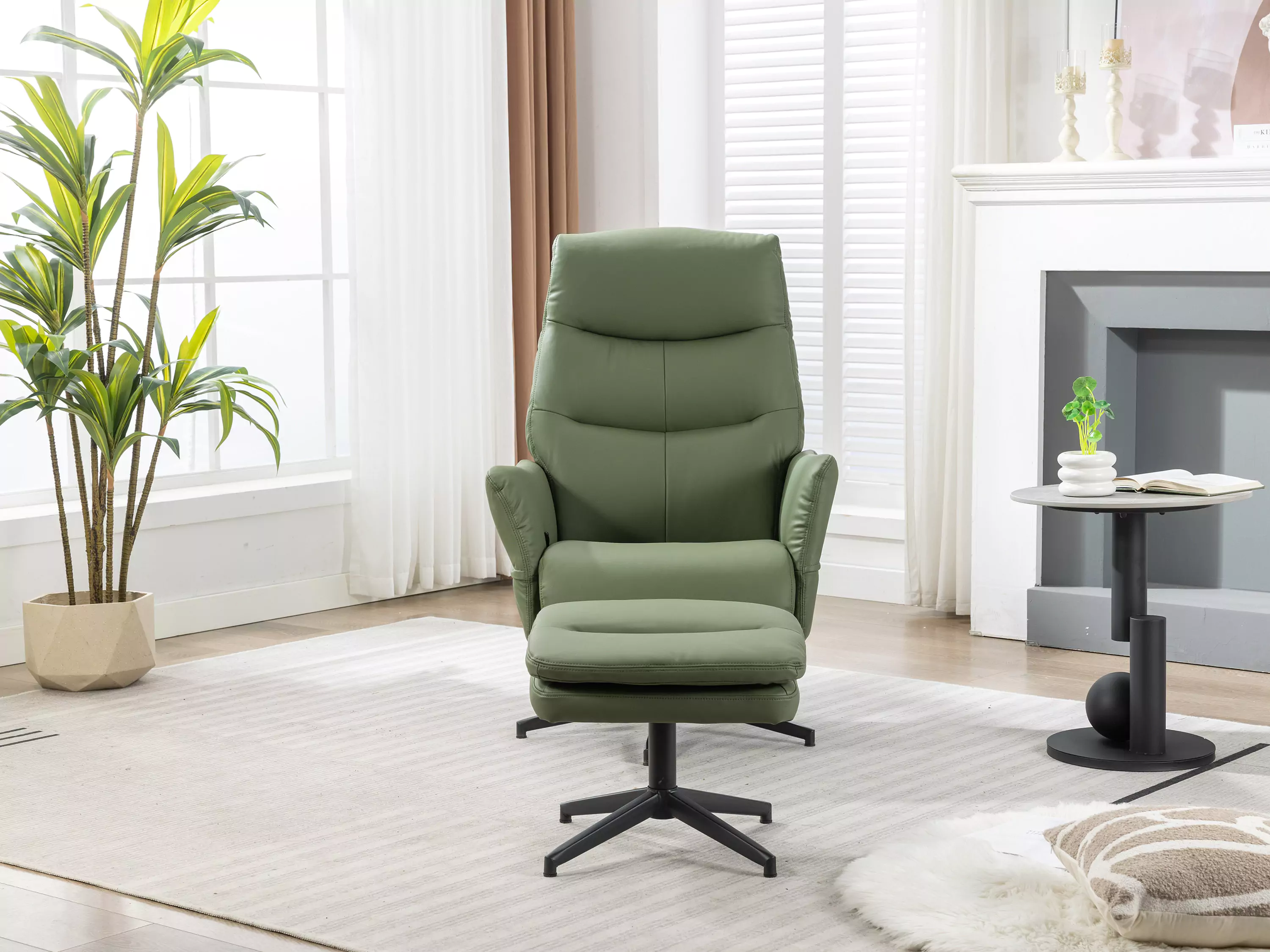 Robert Swivel Recliner Chair with Stool - Image 15