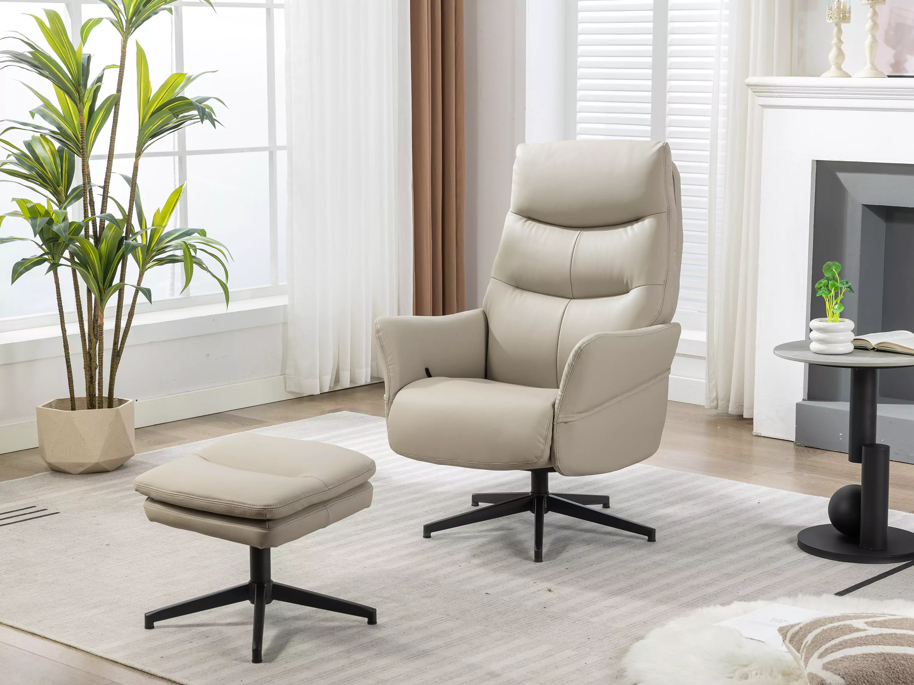 Robert Swivel Recliner Chair with Stool - Image 4