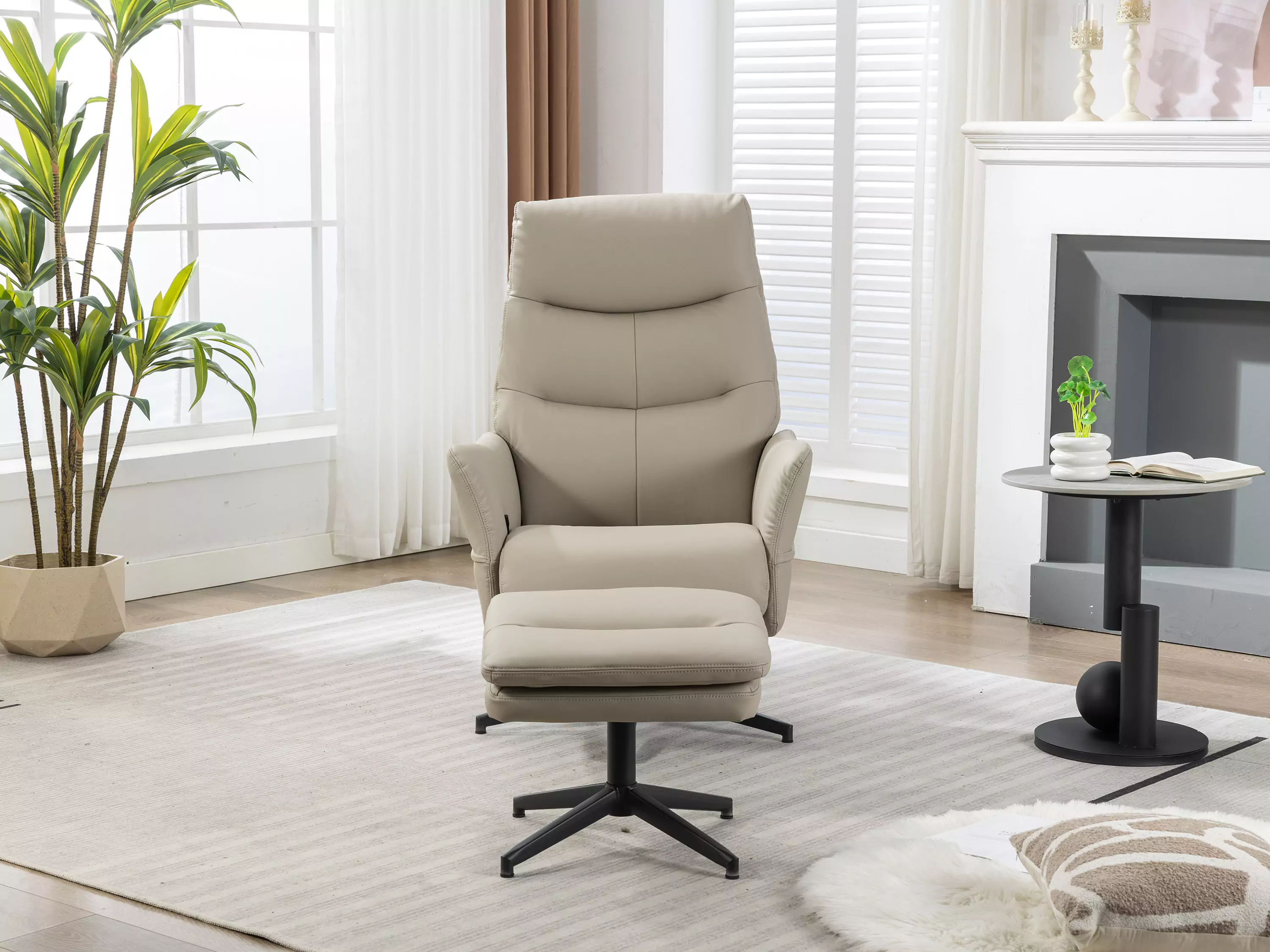 Robert Swivel Recliner Chair with Stool - Image 6
