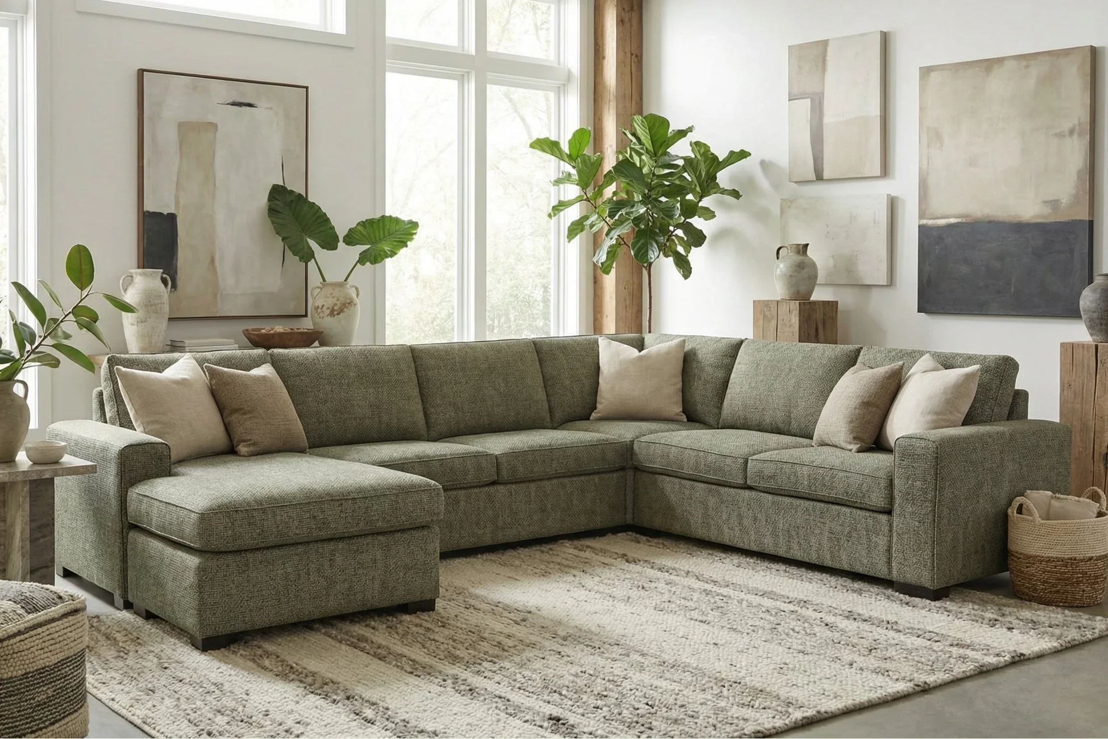 Santino 6 Seater Fabric Reversible Chaise + Sofabed - Image 5