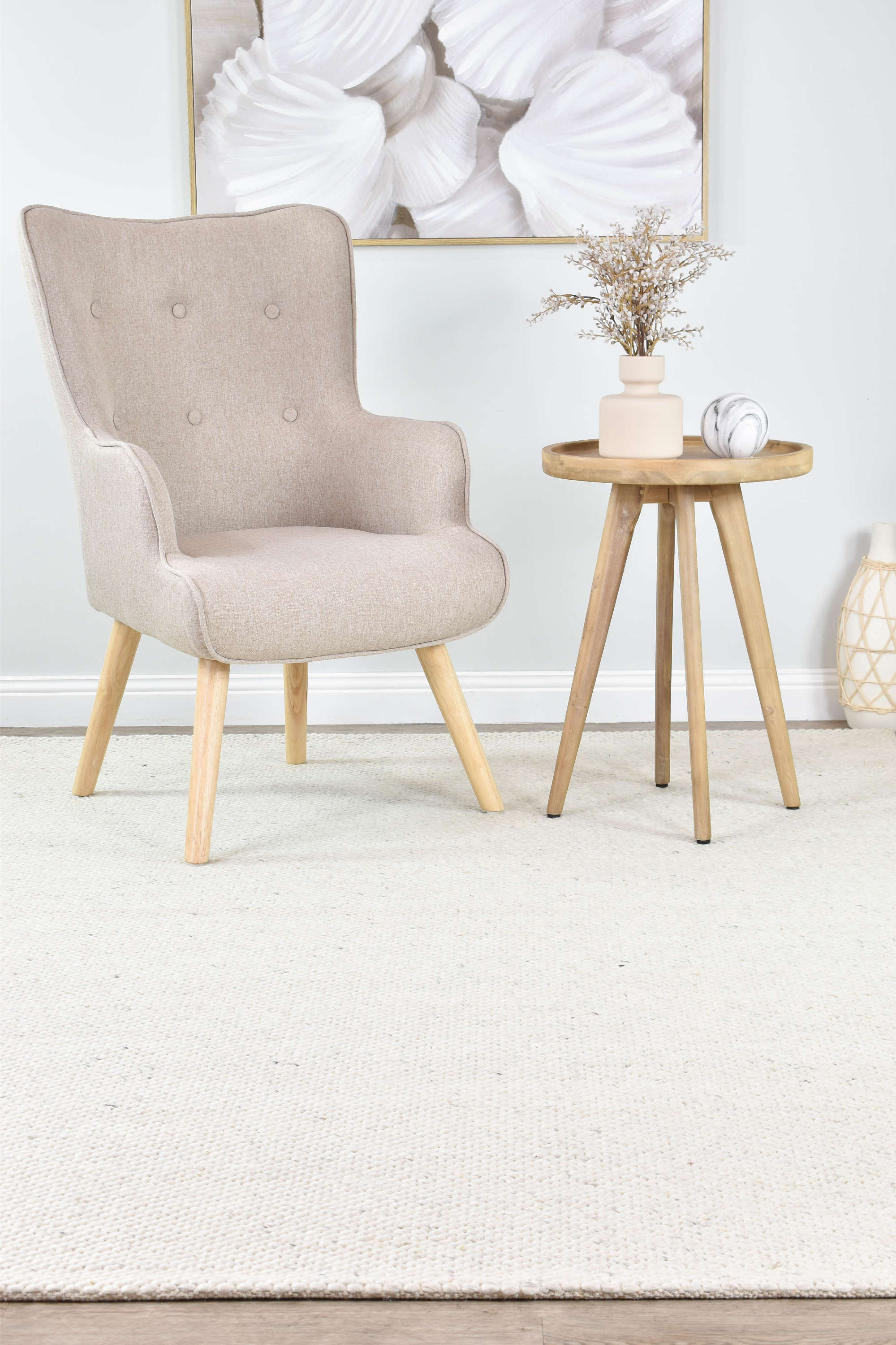 Arcadia Cream Wool Rug - Image 9