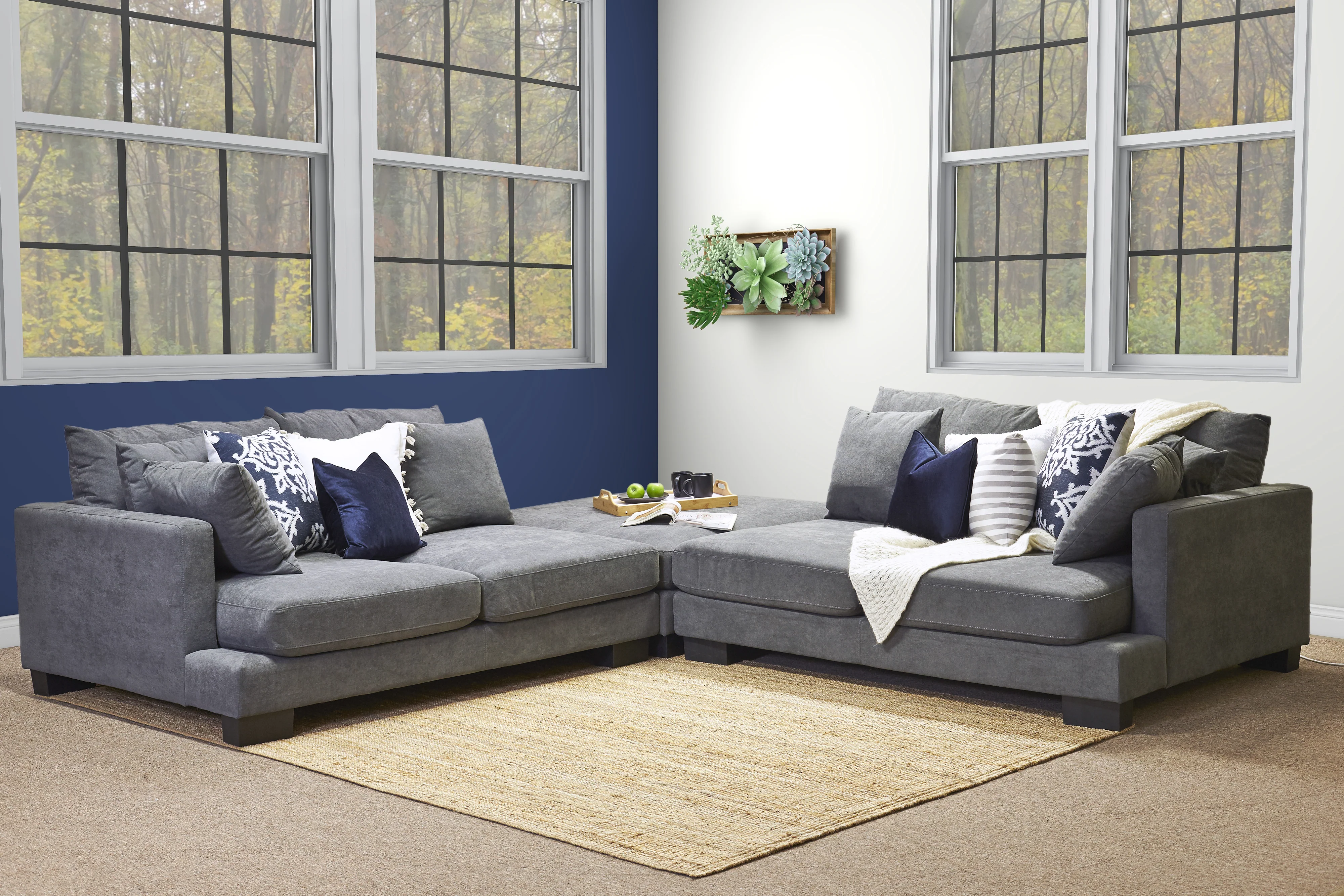 Sommersby 4 Seater Fabric Modular Plus Ottoman - Image 3