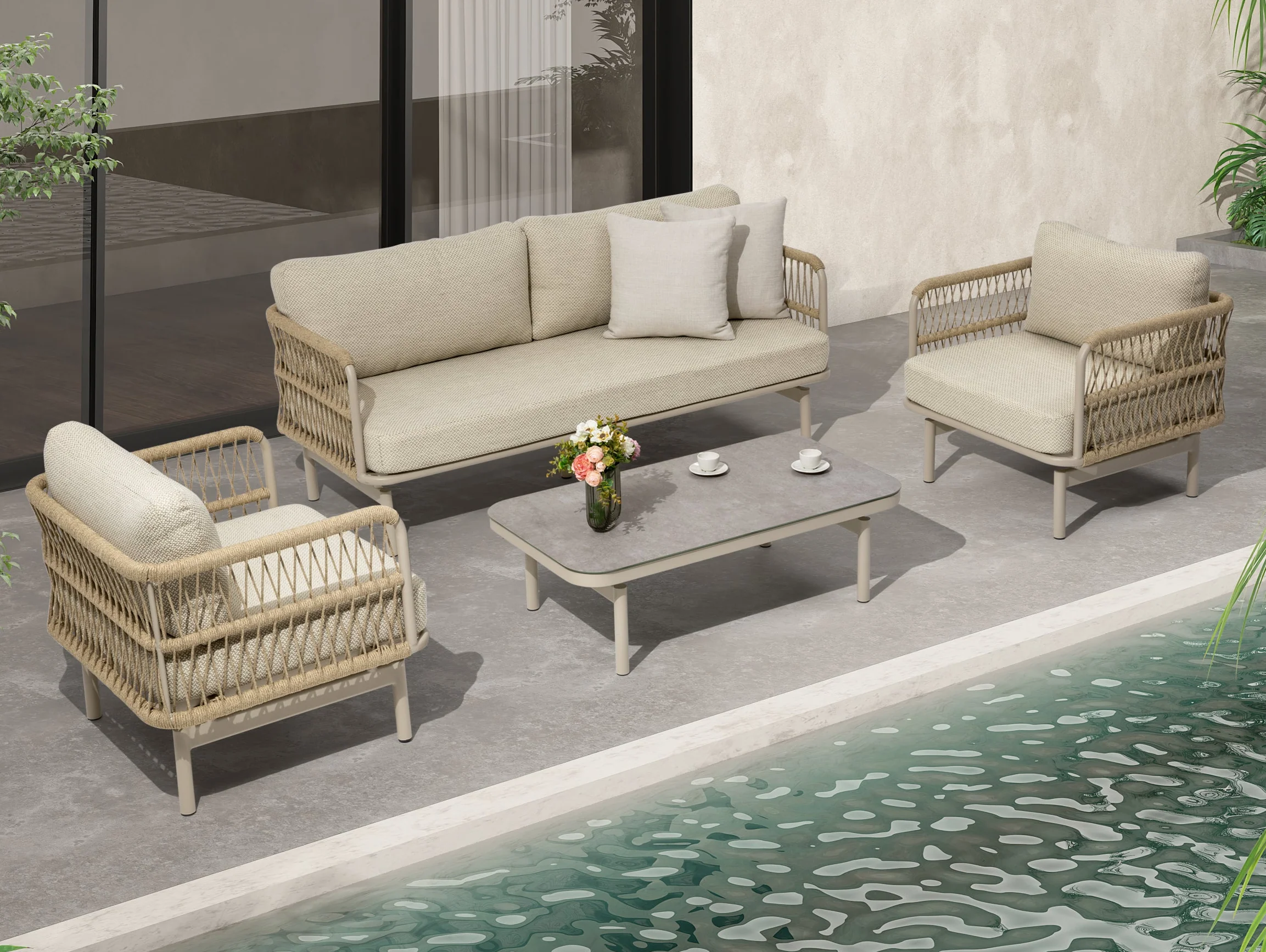 Sunshine 4 Piece Outdoor Lounge Set - Image 3